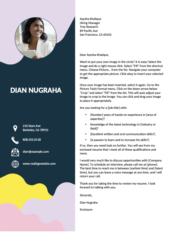 Playful business cover letter